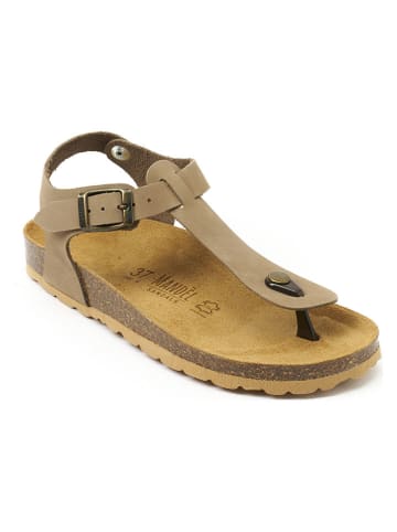 Mandel Leren teensandalen "Leon" lichtbruin