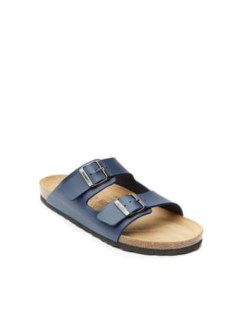 Mandel Slippers "Alberto" donkerblauw