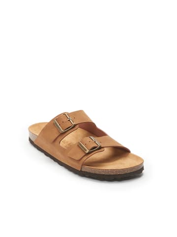 Mandel Pantoletten "Alberto" in Hellbraun