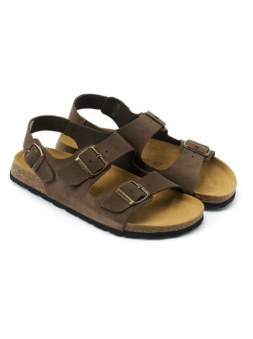 Mandel Leren sandalen "Carlos" bruin