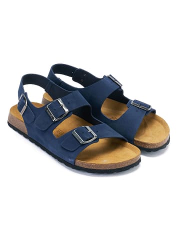 Mandel Leder-Sandalen in Dunkelblau