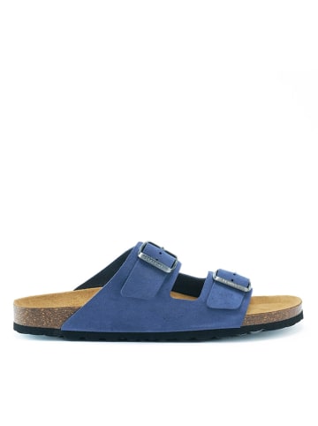 Mandel Leren slippers blauw