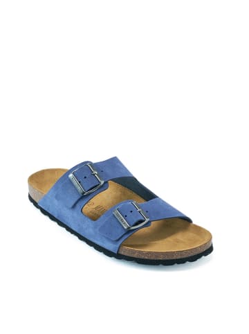 Mandel Skórzane klapki w kolorze niebieskim