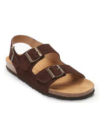 Mandel Leder-Sandalen in Braun