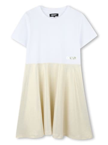 DKNY Jurk wit/goudkleurig