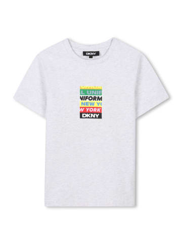 DKNY Koszulka w kolorze jasnoszarym ze wzorem