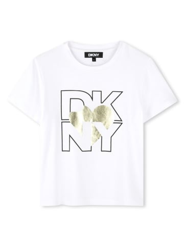 DKNY Koszulka w kolorze biało-złotym