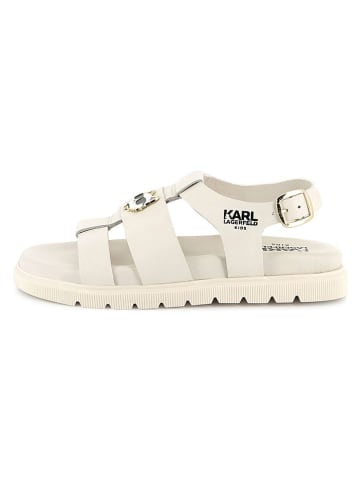 Karl Lagerfeld Kids Skórzane sandały w kolorze kremowym