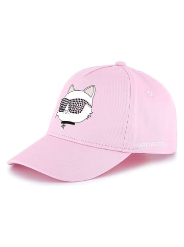 Karl Lagerfeld Kids Czapka w kolorze jasnoróżowym