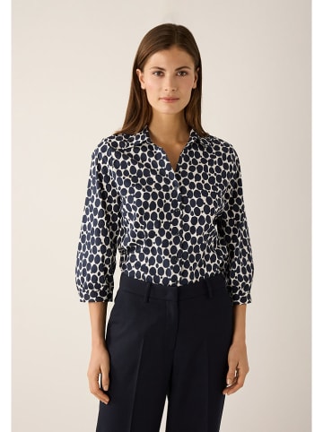 More & More Blouse donkerblauw/wit