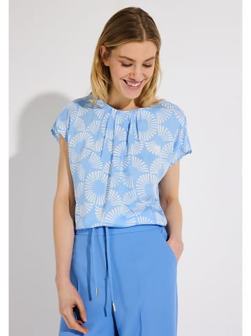 More & More Blouse lichtblauw/wit