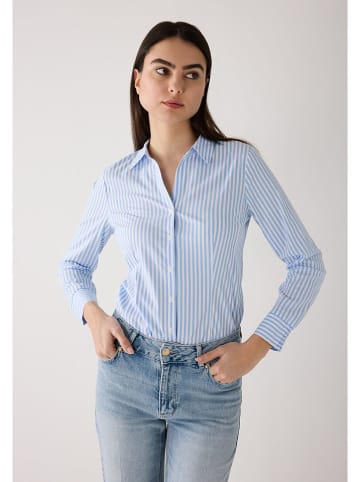 More & More Blouse lichtblauw/wit