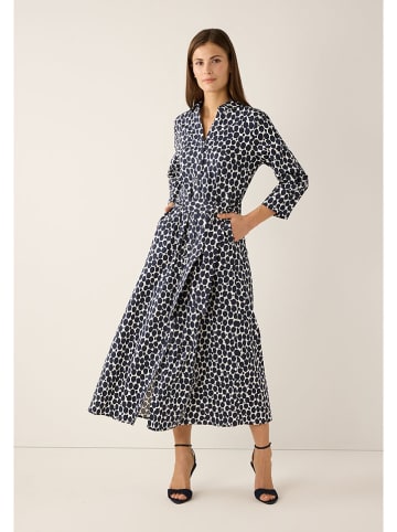 More & More Jurk donkerblauw/wit