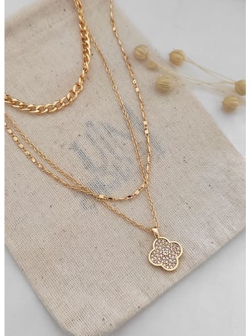 atelier MIU Vergulde ketting met edelstenen - (L)45 cm