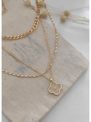 atelier MIU Vergulde ketting met edelstenen - (L)45 cm