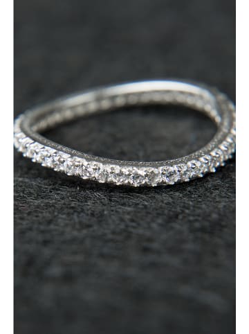atelier MIU Witvergulde ring met edelstenen
