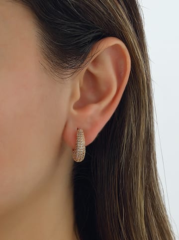 atelier MIU Vergulde creolen met edelstenen