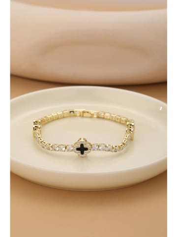 atelier MIU Vergulde armband met edelstenen en sierelementen