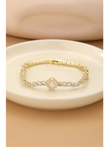 atelier MIU Vergulde armband met edelstenen en sierelementen