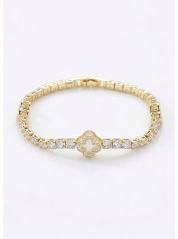 atelier MIU Vergulde armband met edelstenen en sierelementen