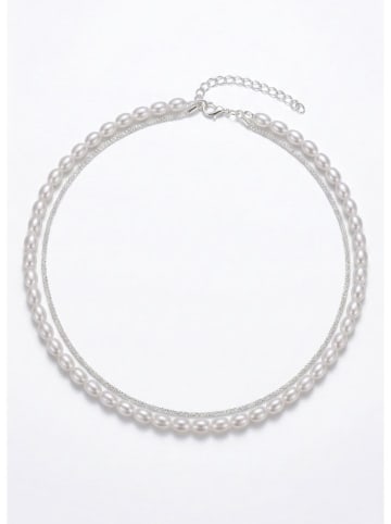 atelier MIU Verzilvered ketting met parels  - (L)46 cm