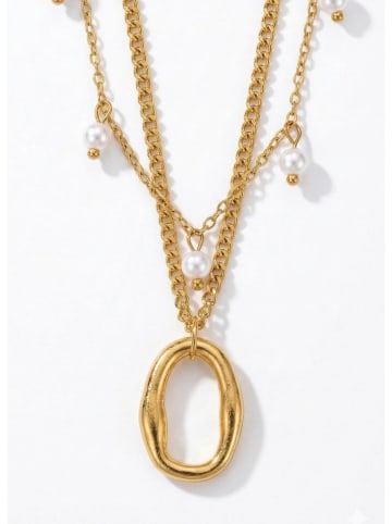 atelier MIU Vergulde ketting met hanger en parels - (L)45 cm