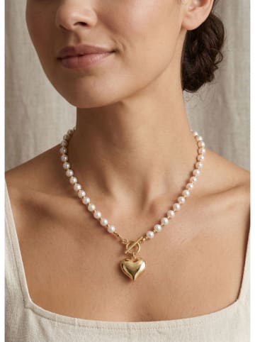 atelier MIU Vergulde ketting met hanger en parels - (L)45 cm