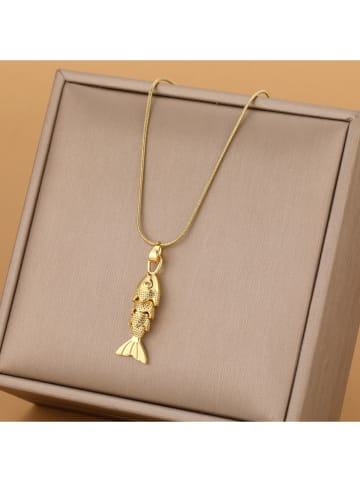 atelier MIU Vergulde ketting met hanger en edelstenen - (L)45 cm