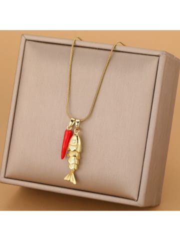 atelier MIU Vergulde ketting met hanger en edelstenen - (L)45 cm
