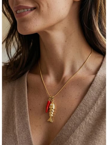 atelier MIU Vergulde ketting met hanger en edelstenen - (L)45 cm