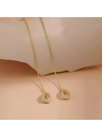 atelier MIU Vergulde oorhangers met edelstenen