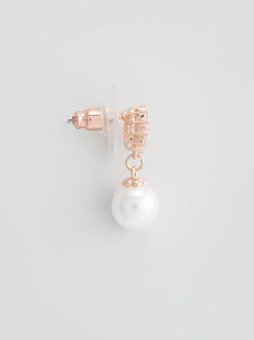 U.S. Polo Assn. Rosévergold. Ohrstecker mit Kristallen