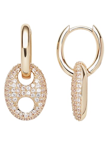 U.S. Polo Assn. Pozłacane kolczyki-kreole z kryształami