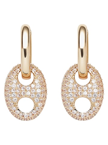 U.S. Polo Assn. Pozłacane kolczyki-kreole z kryształami