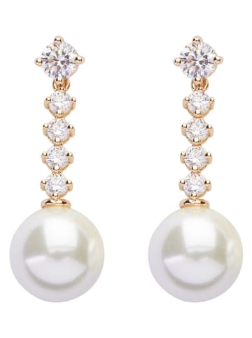 U.S. Polo Assn. Vergulde oorstekers met kristallen en parels