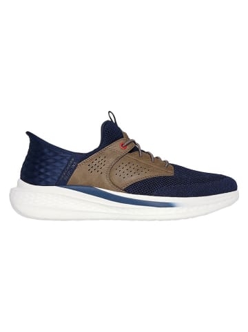 Skechers Sneakersy w kolorze granatowo-jasnobrązowym