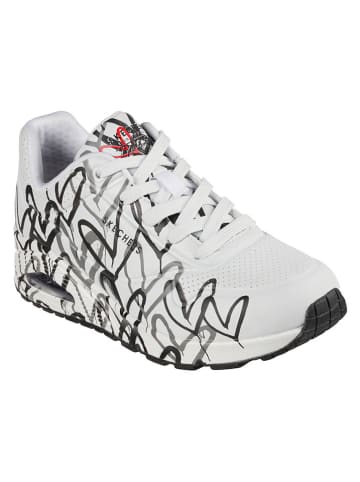 Skechers Sneakers "Uno - Spread The Love" in Weiß/ Schwarz