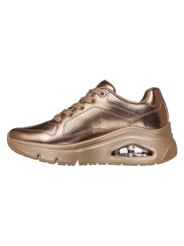 Skechers Skórzane sneakersy "Uno Icon" w kolorze złotym