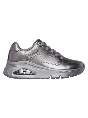 Skechers Skórzane sneakersy "Uno Icon" w kolorze srebrnym