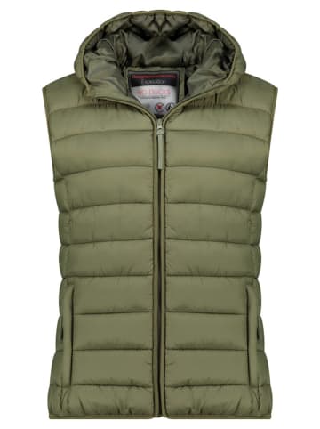 Geographical Norway Kamizelka pikowana "Vatikotal" w kolorze oliwkowym