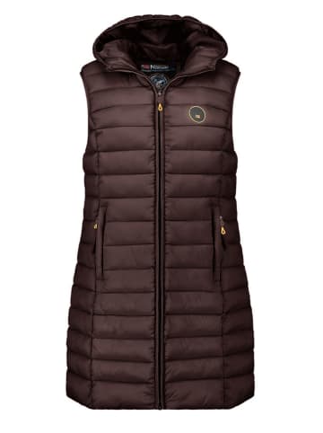 Geographical Norway Doorgestikte bodywarmer "Vatikamap" donkerbruin