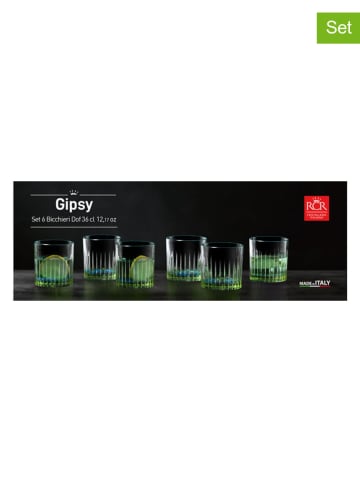 RCR cristalleria 6er-Set: Cocktailgläser in Grün/ Türkis - 360 ml