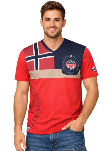 Geographical Norway Koszulka "J-Flag" w kolorze czerwonym