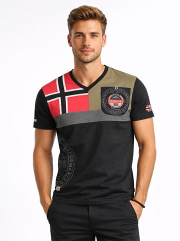 Geographical Norway Shirt "J-Flag" in Schwarz