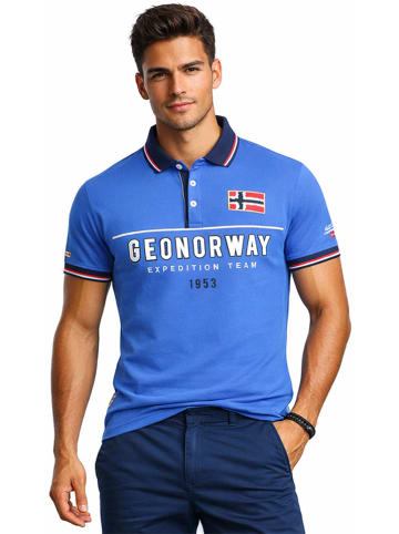 Geographical Norway Koszulka polo "Ketora" w kolorze niebieskim