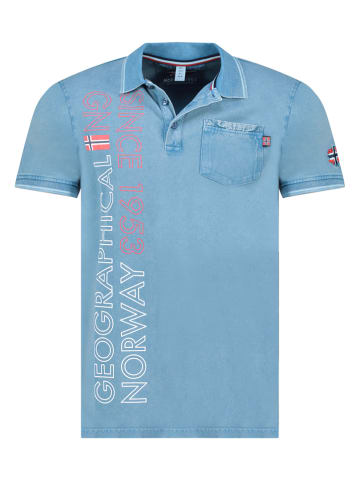 Geographical Norway Koszulka polo "Konakri" w kolorze błękitnym