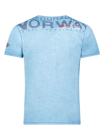 Geographical Norway Koszulka "Jamo" w kolorze błękitnym