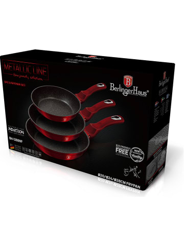 Berlinger Haus 3er-Set: Bratpfannen "Metallic Line" in Bordeaux
