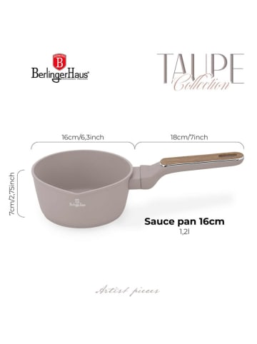 Berlinger Haus Stielkasserolle "Taupe Nordic Collection" in Taupe - Ø 16 cm