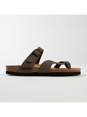 BACKSUN Zehentrenner "Barcelone" in Taupe